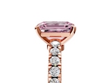 Rose gold Fancy Pink Emerald  Solitaire Diamond with Pavé Band and Four-Prong Setting_37