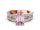 Rose gold Fancy Pink Emerald  Solitaire Diamond with Pave and Channel Set Band_42