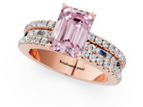 Rose gold Fancy Pink Emerald  Solitaire Diamond with Pave and Channel Set Band_43