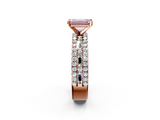 Rose gold Fancy Pink Emerald  Solitaire Diamond with Pave and Channel Set Band_44