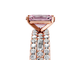 Rose gold Fancy Pink Emerald  Solitaire Diamond with Pave and Channel Set Band_47