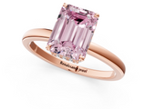 Rose gold Fancy Pink Emerald  Solitaire Engagement Ring with Cathedral Band and Four-Prong Setting_22
