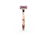 Rose gold Fancy Pink Emerald  Solitaire Engagement Ring with Cathedral Band and Four-Prong Setting_23