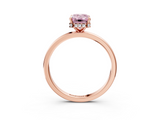 Rose gold Fancy Pink Emerald  Solitaire Engagement Ring with Cathedral Band and Four-Prong Setting_24