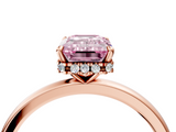 Rose gold Fancy Pink Emerald  Solitaire Engagement Ring with Cathedral Band and Four-Prong Setting_25