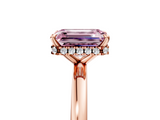 Rose gold Fancy Pink Emerald  Solitaire Engagement Ring with Cathedral Band and Four-Prong Setting_26