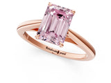 Rose gold Fancy Pink Emerald  Solitaire Engagement Ring with Four-Prong Setting and Classic Band 2