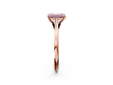 Rose gold Fancy Pink Emerald  Solitaire Engagement Ring with Four-Prong Setting and Classic Band 3