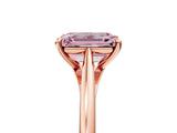 Rose gold Fancy Pink Emerald  Solitaire Engagement Ring with Four-Prong Setting and Classic Band