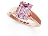 Rose gold Fancy Pink Emerald  Solitaire Engagement Ring with Four-Prong Setting and Tapered Band_4