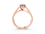 Rose gold Fancy Pink Emerald  Solitaire Engagement Ring with Four-Prong Setting and Tapered Band_6