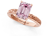 Rose gold Fancy Pink Emerald  Solitaire Engagement Ring with Scrollwork Band and Four-Prong Setting_148