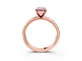 Rose gold Fancy Pink Emerald  Solitaire Engagement Ring with Scrollwork Band and Four-Prong Setting_151