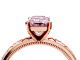Rose gold Fancy Pink Emerald  Solitaire Engagement Ring with Scrollwork Band and Four-Prong Setting_152