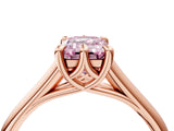 Rose gold Fancy Pink Emerald  Solitaire Engagement Ring with Six-Prong Setting and Classic Band 5
