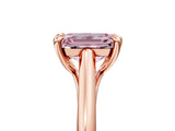 Rose gold Fancy Pink Emerald  Solitaire Engagement Ring with Six-Prong Setting and Classic Band