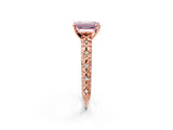 Rose gold Fancy Pink Emerald  Solitaire Floral Milgrain Engagement Ring_33