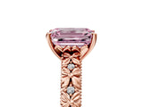 Rose gold Fancy Pink Emerald  Solitaire Floral Milgrain Engagement Ring_36