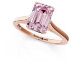 Rose gold Fancy Pink Emerald  Solitaire Heart Prong Engagement Ring with Tapered Band_56