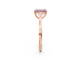 Rose gold Fancy Pink Emerald  Solitaire Heart Prong Engagement Ring with Tapered Band_57