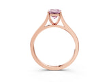 Rose gold Fancy Pink Emerald  Solitaire Heart Prong Engagement Ring with Tapered Band_58