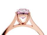 Rose gold Fancy Pink Emerald  Solitaire Heart Prong Engagement Ring with Tapered Band_59