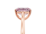 Rose gold Fancy Pink Emerald  Solitaire Heart Prong Engagement Ring with Tapered Band_60