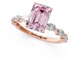 Rose gold Fancy Pink Emerald  Solitaire Marquise Side Stone Prong Setting Ring_45