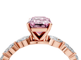Rose gold Fancy Pink Emerald  Solitaire Marquise Side Stone Prong Setting Ring_48