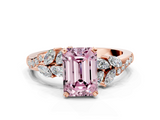 Rose gold Fancy Pink Emerald  Solitaire Marquise Twist Band with Six-Prong Setting_64