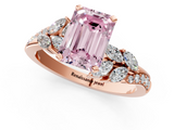 Rose gold Fancy Pink Emerald  Solitaire Marquise Twist Band with Six-Prong Setting_65