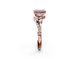 Rose gold Fancy Pink Emerald  Solitaire Marquise Twist Band with Six-Prong Setting_66