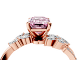 Rose gold Fancy Pink Emerald  Solitaire Marquise Twist Band with Six-Prong Setting_68