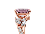 Rose gold Fancy Pink Emerald  Solitaire Marquise Twist Band with Six-Prong Setting_69