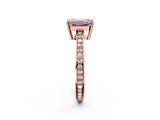Rose gold Fancy Pink Emerald  Solitaire Pavé Band Prong Setting Ring_21