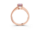 Rose gold Fancy Pink Emerald  Solitaire Pavé Band Prong Setting Ring_51