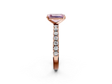 Rose gold Fancy Pink Emerald  Solitaire Pavé Band with Four-Prong Setting_135