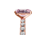 Rose gold Fancy Pink Emerald  Solitaire Pavé Band with Four-Prong Setting_138