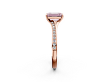 Rose gold Fancy Pink Emerald  Solitaire Pavé Band with Four-Prong Setting_61