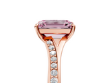 Rose gold Fancy Pink Emerald  Solitaire Pavé Band with Four-Prong Setting_64