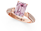 Rose gold Fancy Pink Emerald  Solitaire Pavé Diamond Engagement Ring with Four-Prong Setting_121