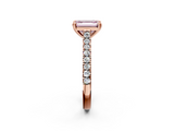Rose gold Fancy Pink Emerald  Solitaire Pave Diamond Engagement Ring with Prong Setting_21