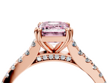 Rose gold Fancy Pink Emerald  Solitaire Pave Diamond Engagement Ring with Prong Setting_23