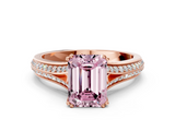 Rose gold Fancy Pink Emerald  Solitaire Pave Split Shank Engagement Ring with Six-Prong Setting_37