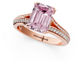 Rose gold Fancy Pink Emerald  Solitaire Pave Split Shank Engagement Ring with Six-Prong Setting_38