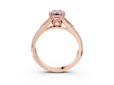 Rose gold Fancy Pink Emerald  Solitaire Pave Split Shank Engagement Ring with Six-Prong Setting_40