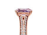 Rose gold Fancy Pink Emerald  Solitaire Pave Split Shank Engagement Ring with Six-Prong Setting_42