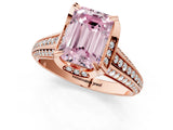 Rose gold Fancy Pink Emerald  Solitaire Pave Split Shank Ring with Four-Prong Setting_88