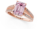 Rose gold Fancy Pink Emerald  Solitaire Split Shank Pavé Diamond Engagement Ring_454