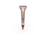 Rose gold Fancy Pink Emerald  Solitaire Split Shank Pavé Diamond Engagement Ring_455